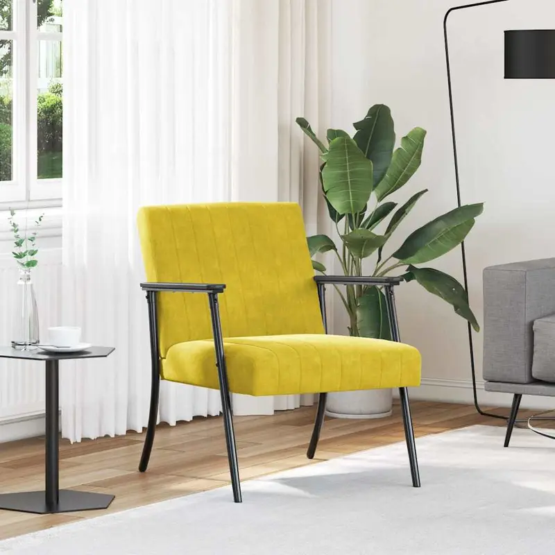 sillón Amarillo 59 x 75 x 78 cm Terciopelo