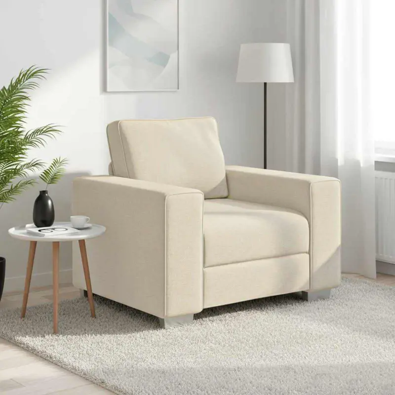 Sillón Beige 100 cm Tejido mezcla de lino
