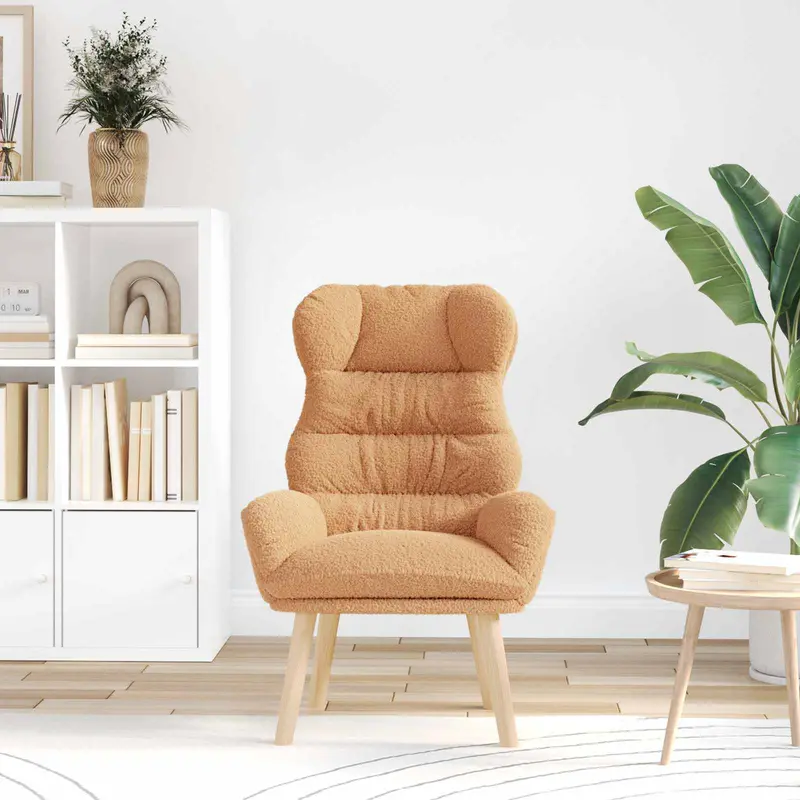 sillón Beige 69 x 74 x 93 cm Tela Sherpa