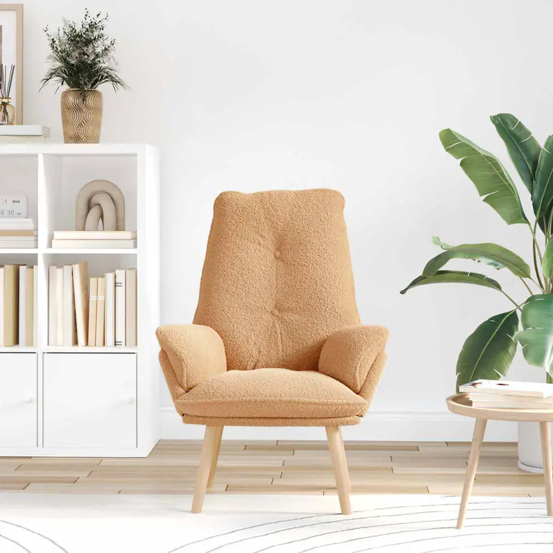 sillón Beige 69 x 74 x 93 cm Tela Sherpa
