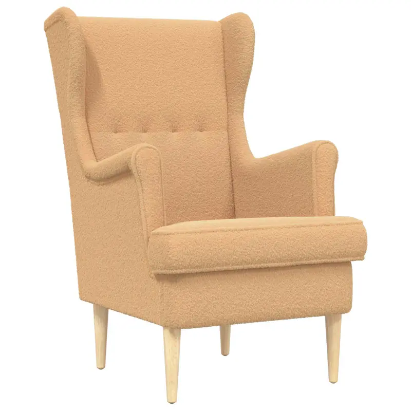 Sillón Beige Bouclé