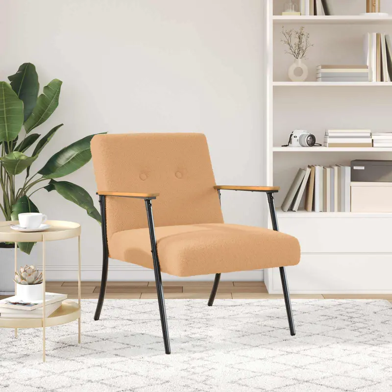 sillón Beige Tejido parecido a lana rizada