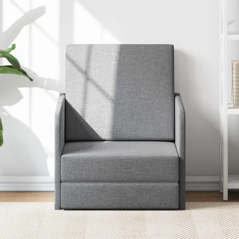 Sillón convertible tela gris claro