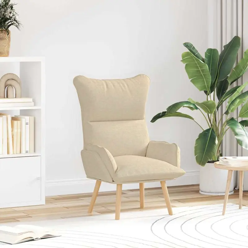 sillón Crema 69 x 74 x 93 cm Tela y contrachapado
