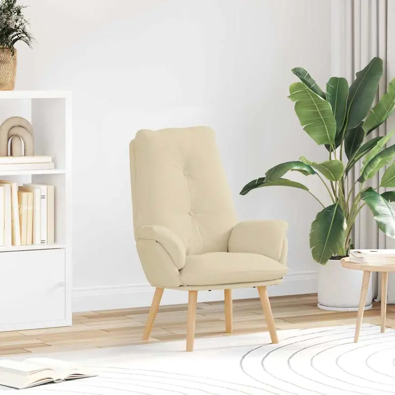 sillón Crema 69 x 74 x 93 cm Tela y contrachapado