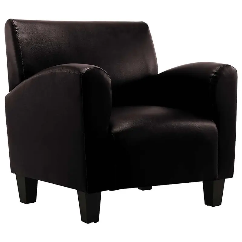 Sillón de cuero artificial marrón oscuro