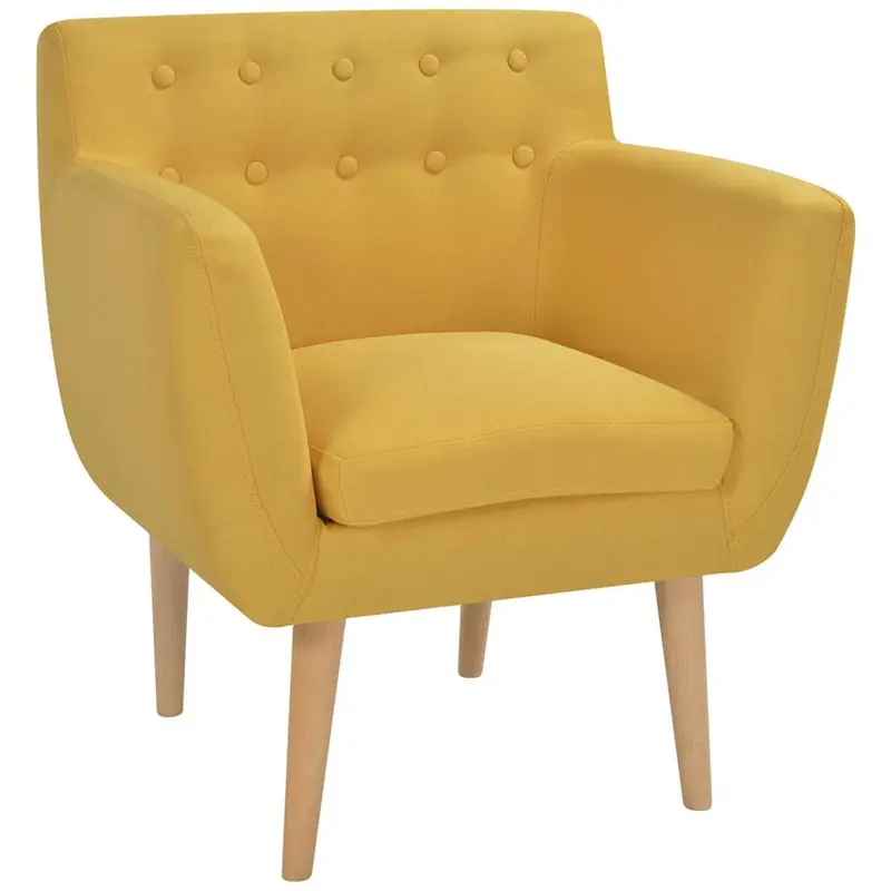 Sillón de tela amarillo