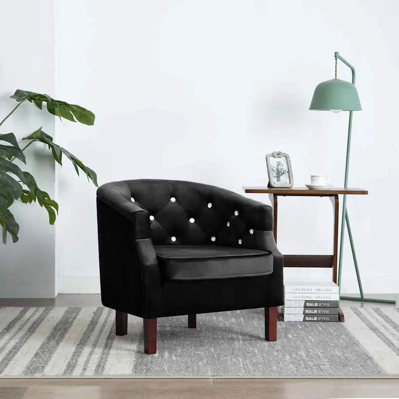 Sillón de terciopelo negro