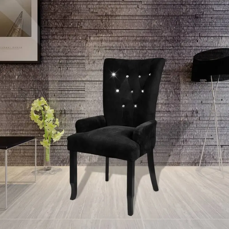 Sillón de terciopelo negro