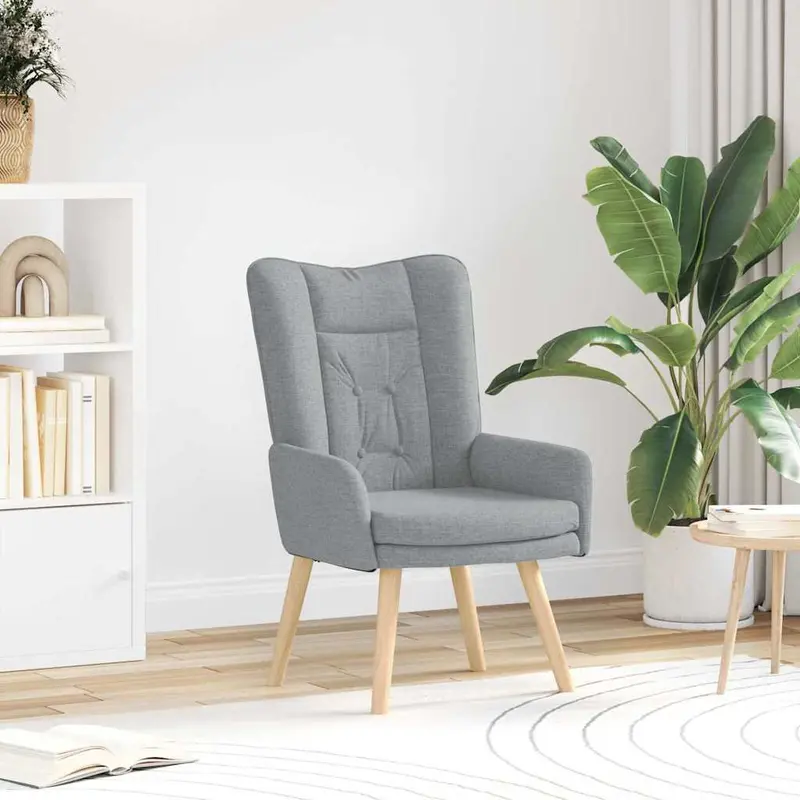 sillón Gris Claro 63 x 67 x 94 cm Tela y contrachapado