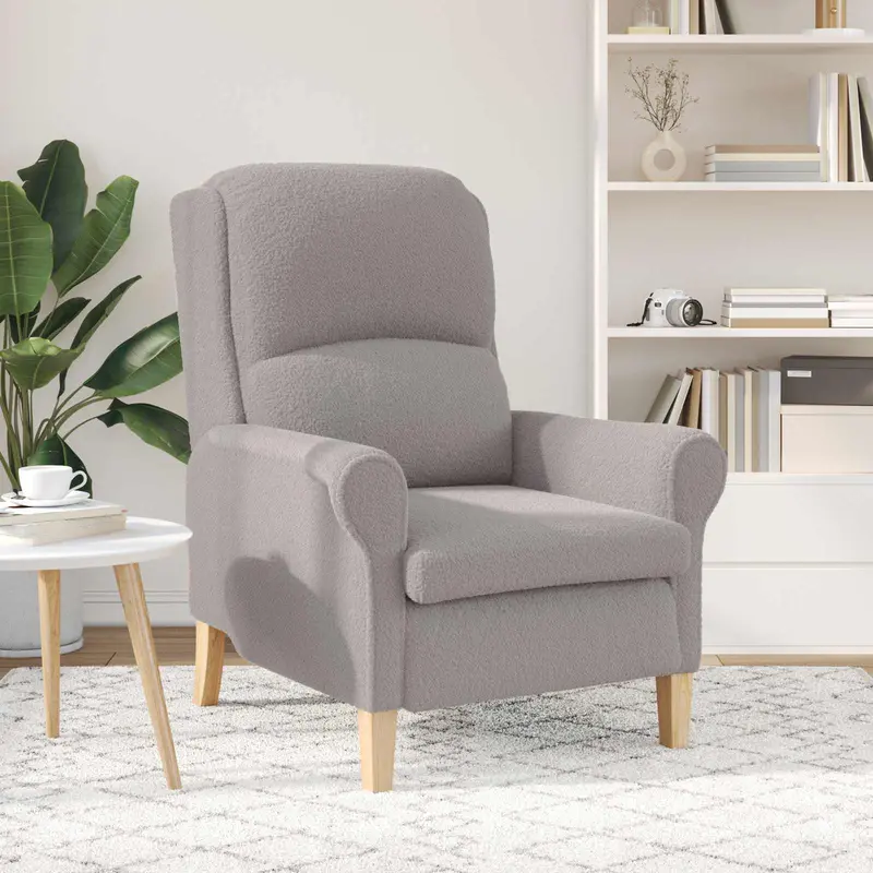 sillón Gris claro Tela de Sherpa suave