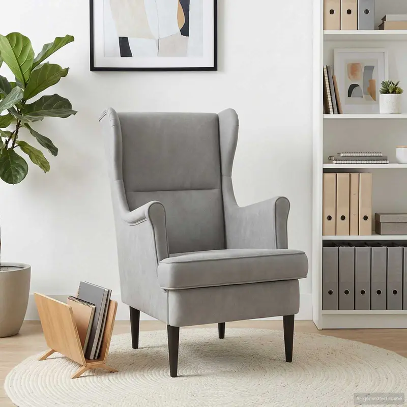 Sillón Gris Claro Terciopelo