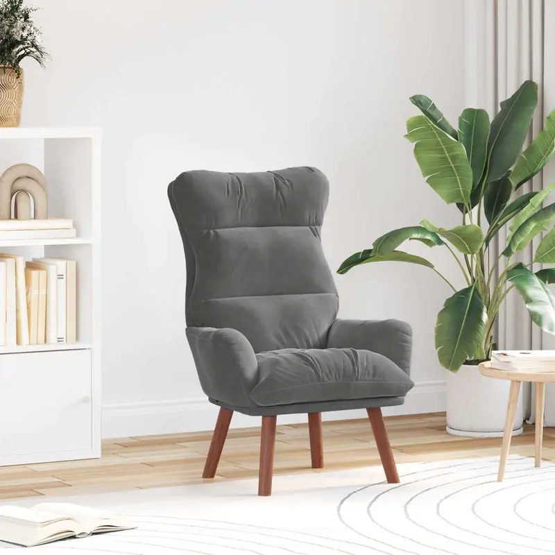sillón Gris oscuro 69 x 74 x 93 cm Terciopelo