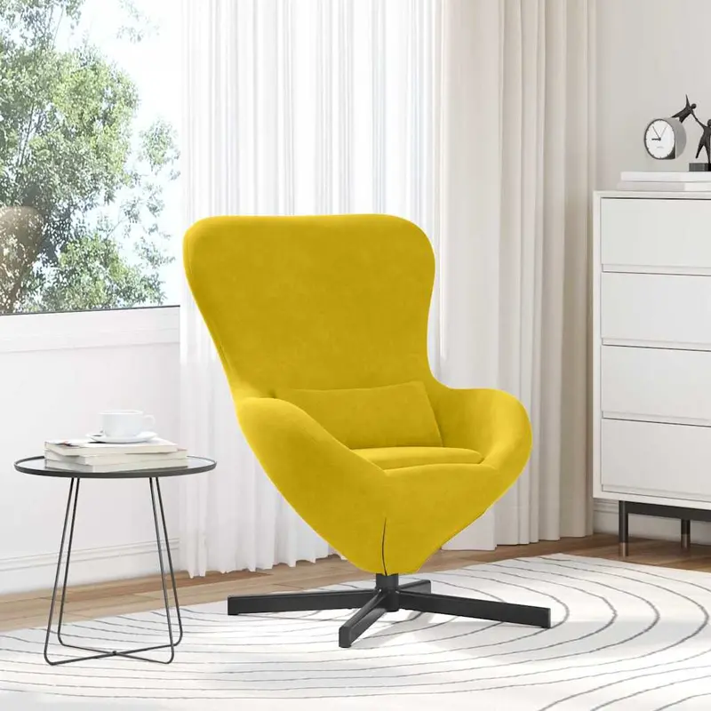 Sillón huevo Amarillo 63 x 73 x 90 cm Terciopelo