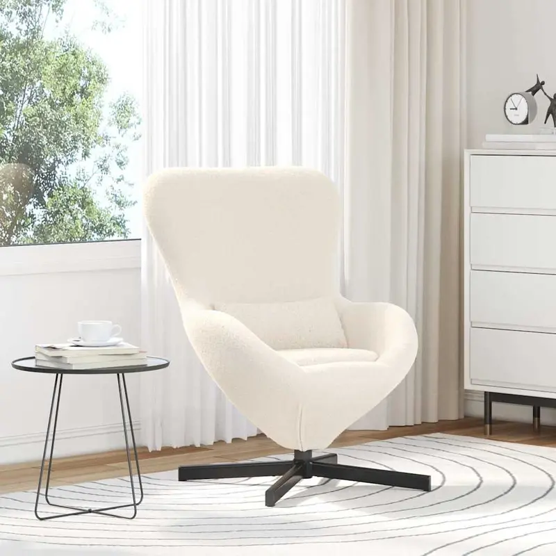 Sillón huevo Crema 63 x 73 x 90 cm tela