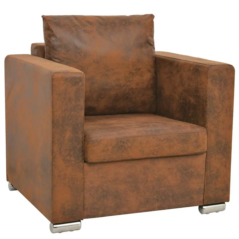 Sillón marrón 82x73x82 cm piel sintética
