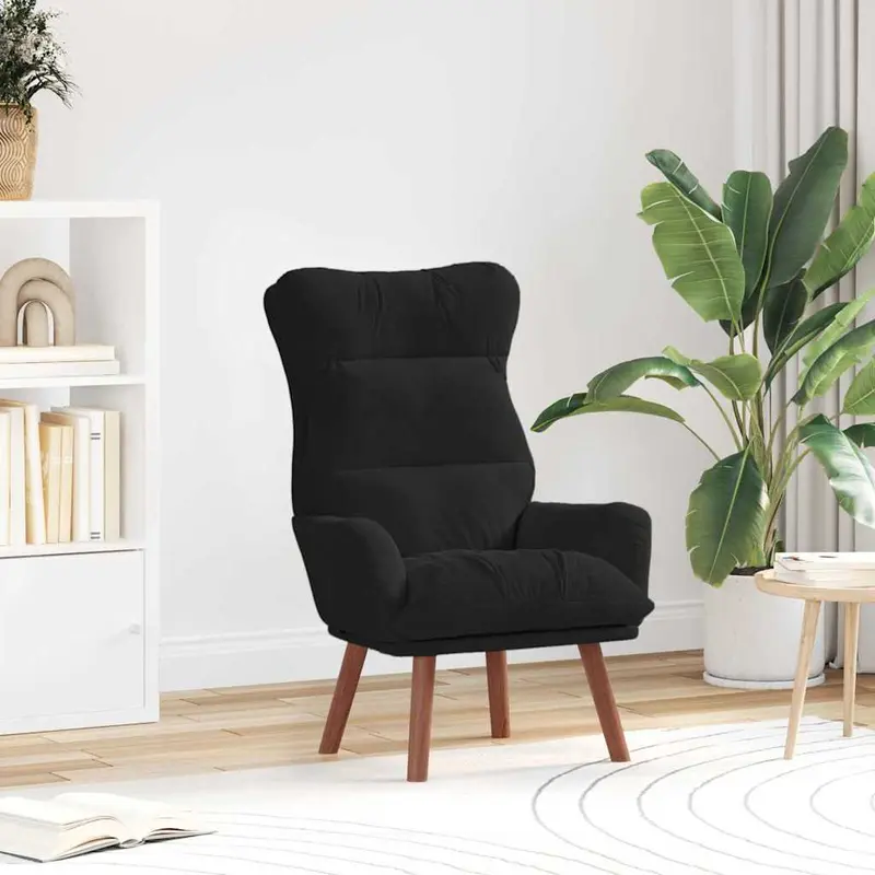 sillón Negro 69 x 74 x 93 cm Terciopelo