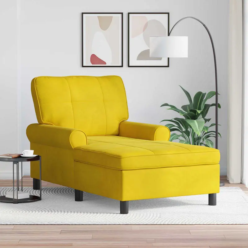 Sillón reclinable Amarillo 91 x 157 x 91 cm Terciopelo