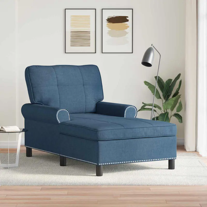 Sillón reclinable con cojín Azul 91 x 157 x 91 cm tela