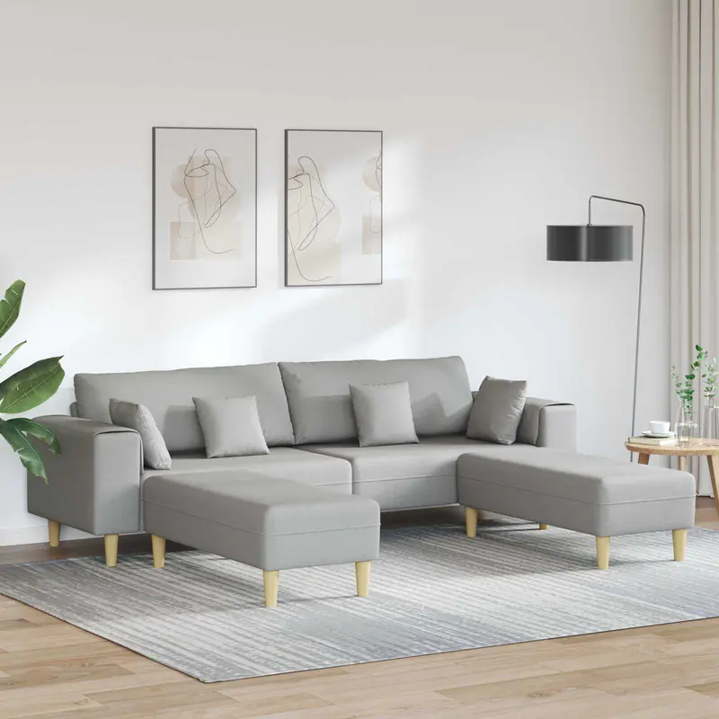 Sofá 3 pcs Gris Nube 250 x 188 x 76 cm tela