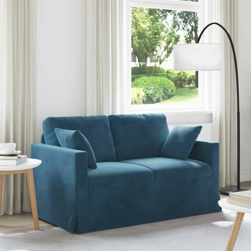 Sofá Azul 138 x 78 x 80 cm Terciopelo