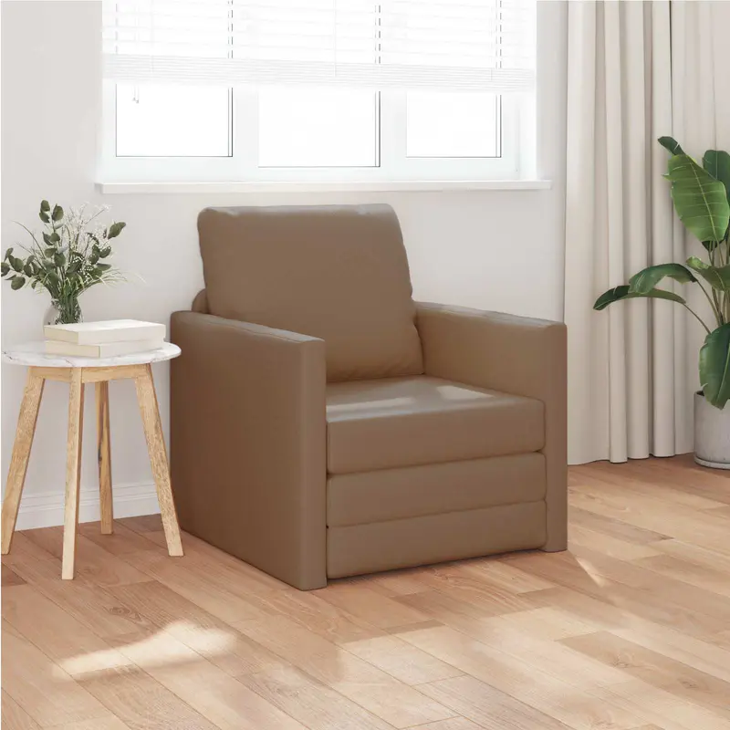 Sofá cama 60cm Capuchino Cuero artificial