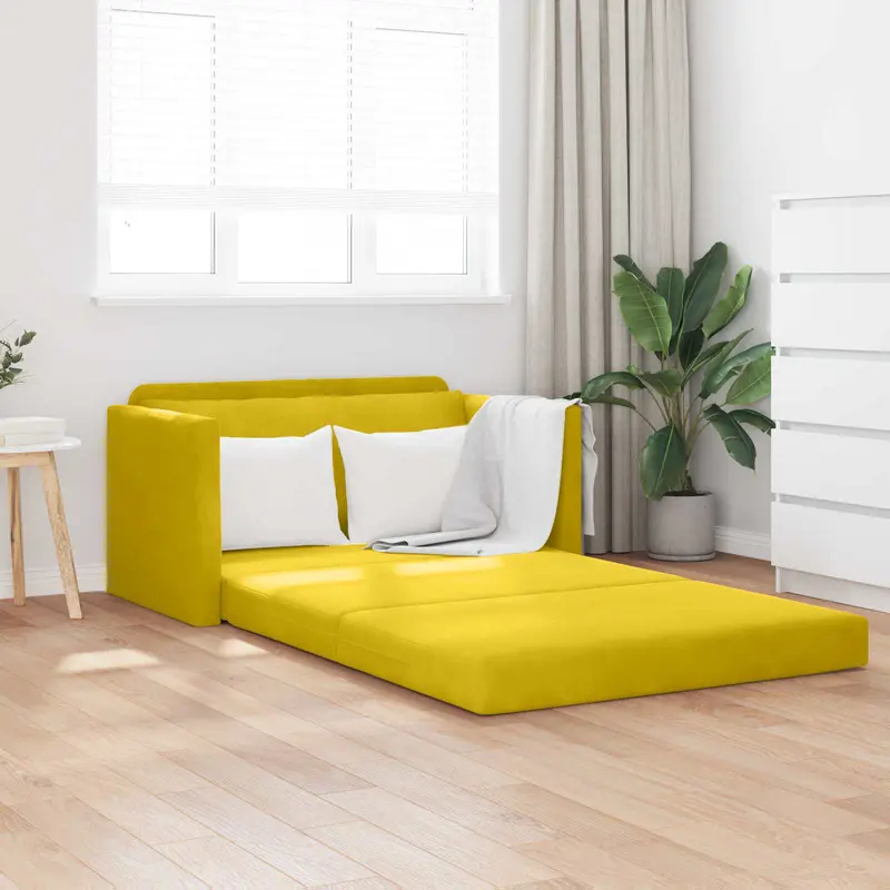Sofá cama Amarillo girasol 124 x 71 x 78 cm Terciopelo