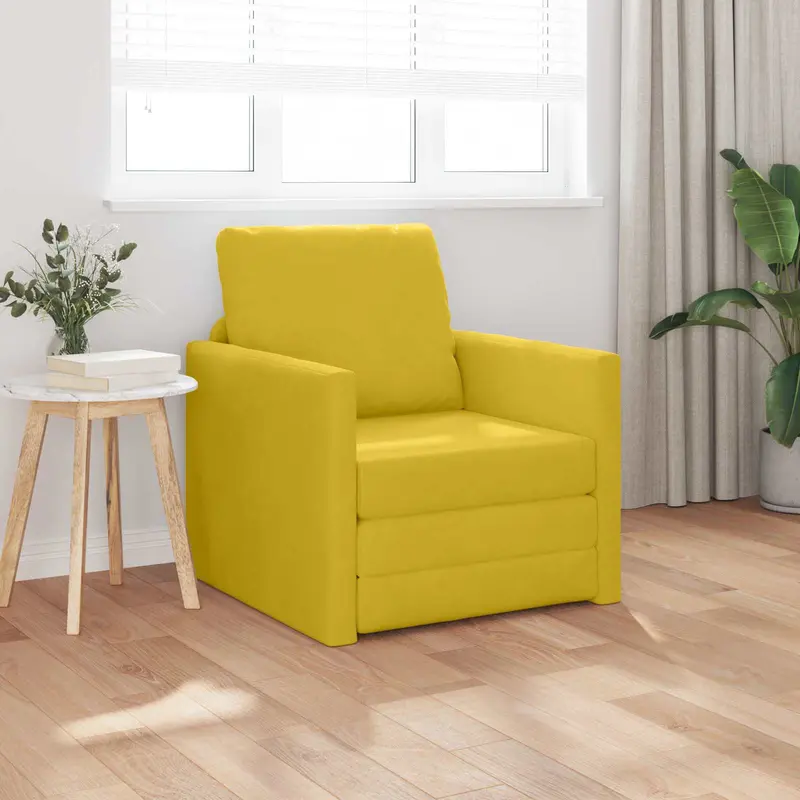 Sofá cama Amarillo oscuro 74 x 77 x 81 cm Terciopelo