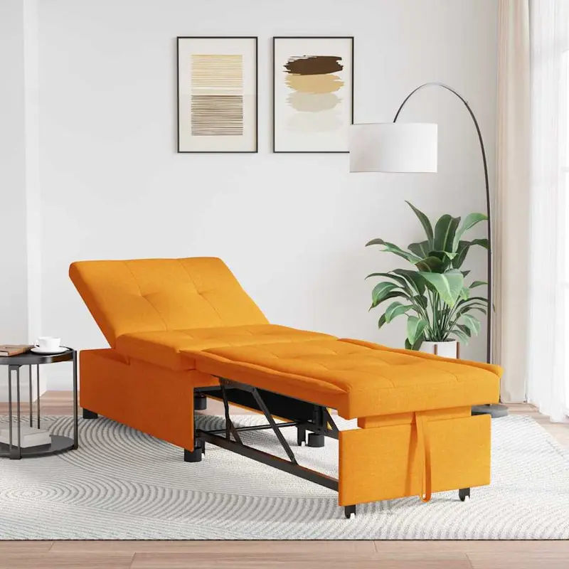 Sofá cama desplegable Amarillo oscuro 194 x 50 x 82 cm tela