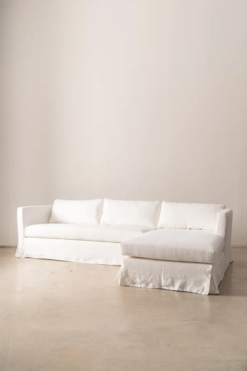 Sofá con Chaise Longue Roma Blanco