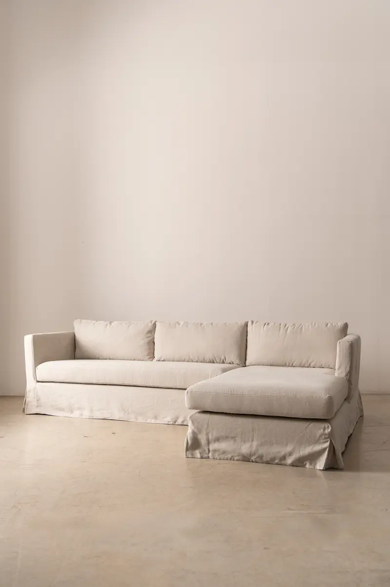 Sofá con Chaise Longue Roma Natural