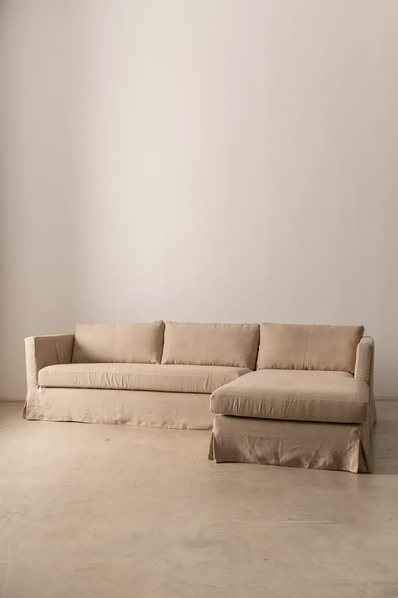 Sofá con Chaise Longue Roma Tierra