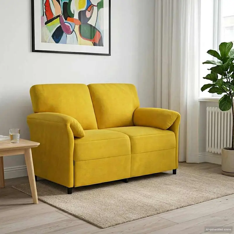 Sofá de 2 Plazas Amarillo 138 x 83 x 95 cm Terciopelo