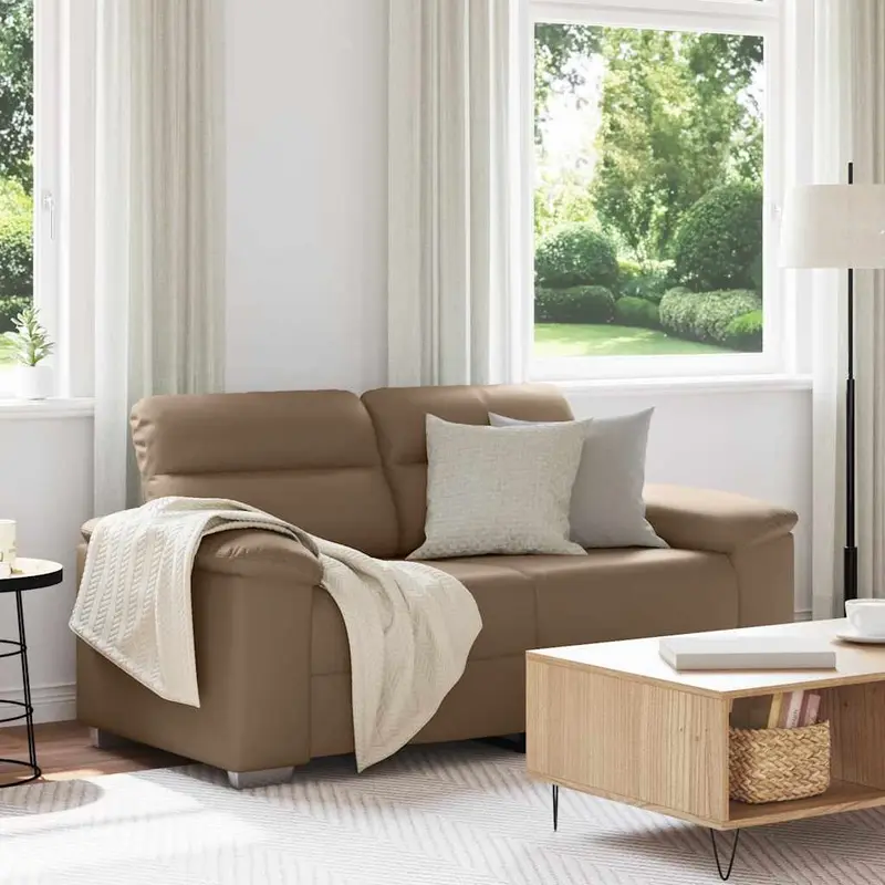 Sofá de 2 plazas Cappuccino 160x81x84 cm Piel sintética