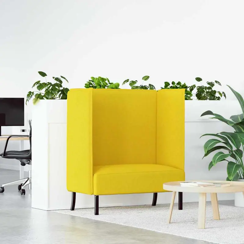 Sofa de Espalda Alta 101cm Amarillo claro tela