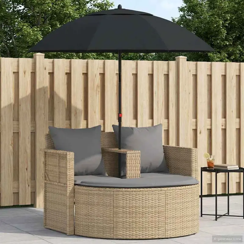 Sofá de jardín 8 pcs Beige y Gris Claro ratán sintético