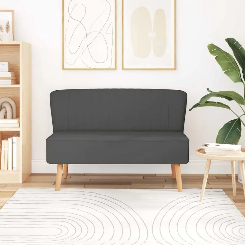 Sofá de tela gris oscuro 117x55,5x77 cm