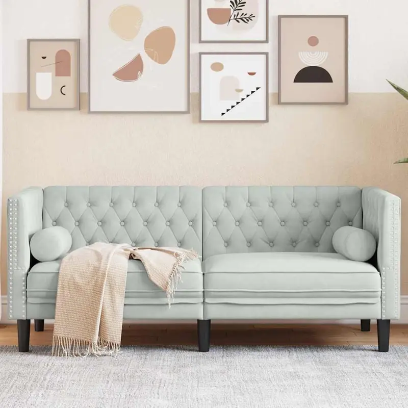Sofá Gris Claro 174 x 74,5 x 70,5 cm Terciopelo