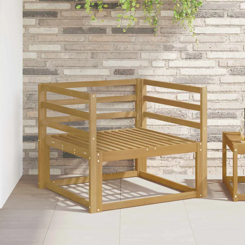 Sofá intermedio de exterior Madera de Acacia Sólida Blanco