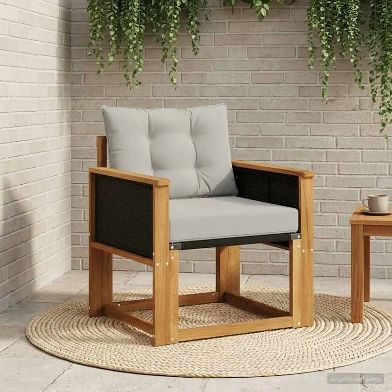 Sofá intermedio de exterior Madera de Acacia Sólida Natural
