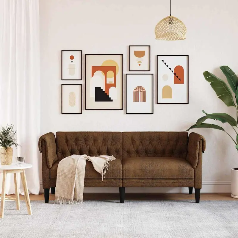 Sofá Marrón 182,5 x 74,5 x 74,5 cm Poliéster