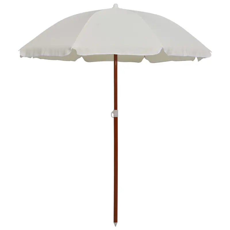 Sombrilla con palo de acero blanco arena 180 cm