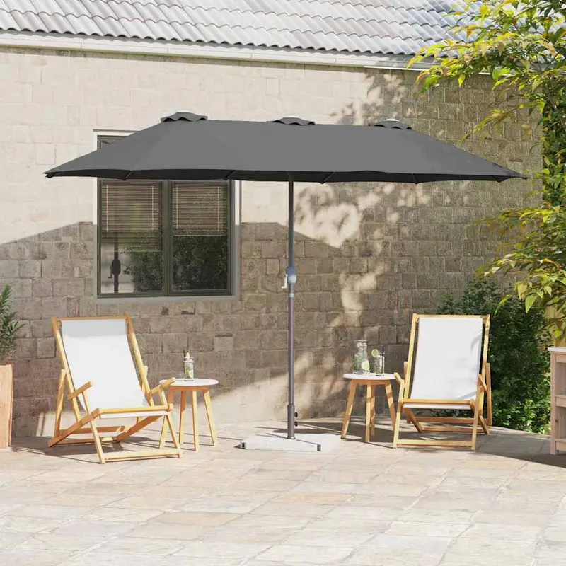Sombrilla de jardín Antracita 370 x 197 x 239 cm