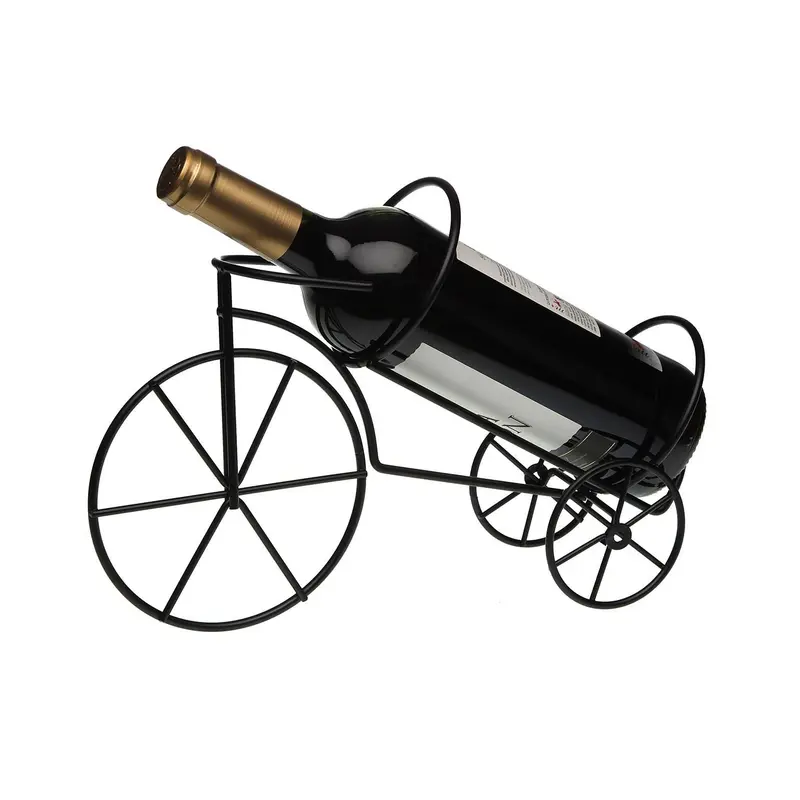 SOPORTE BOTELLA VINO BICICLETA NEGRA