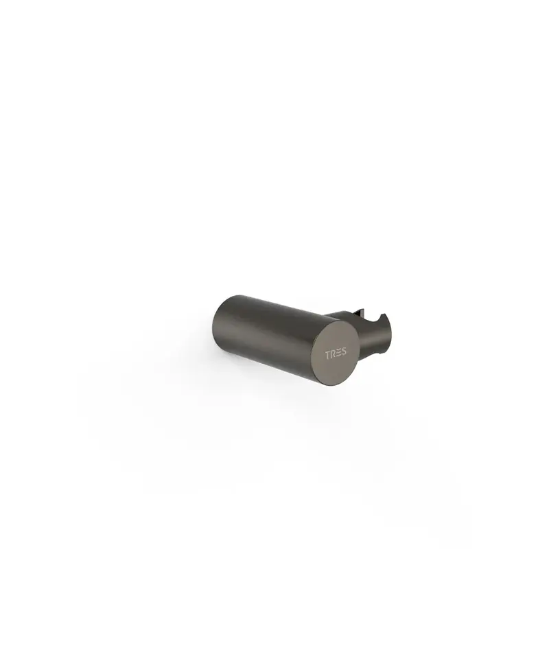 Soporte de ducha orientable para empotrar de latón con acabado negro metalizado Complementos Tres