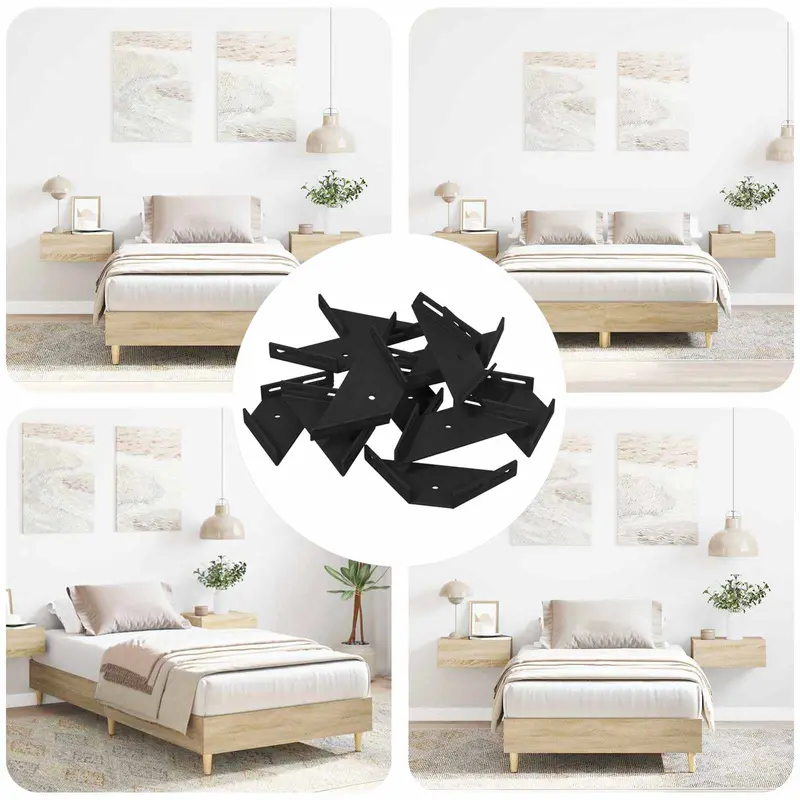 Soporte de Esquina 12 pcs Negro 138,5 x 50,5 x 16 mm Hierro