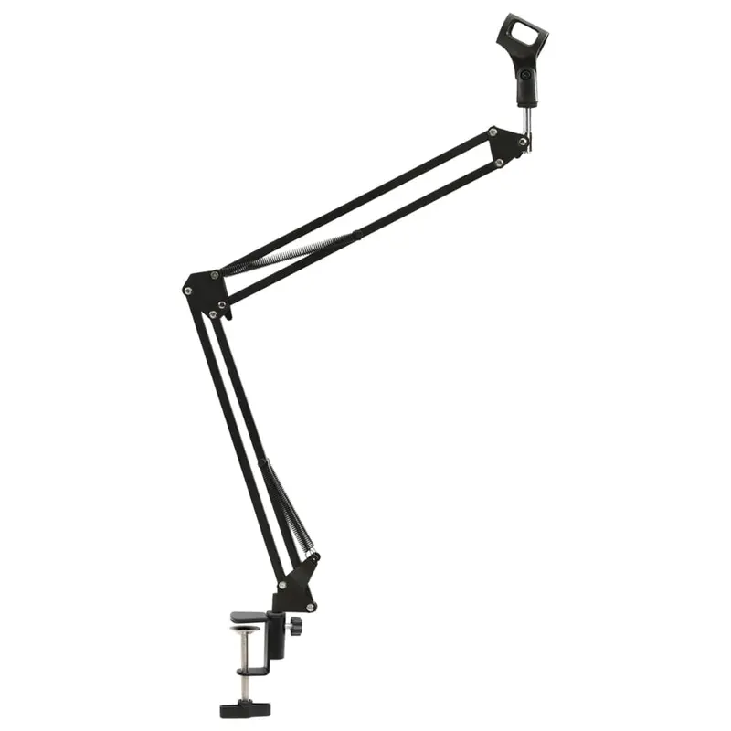 Soporte de micrófono para mesa acero negro