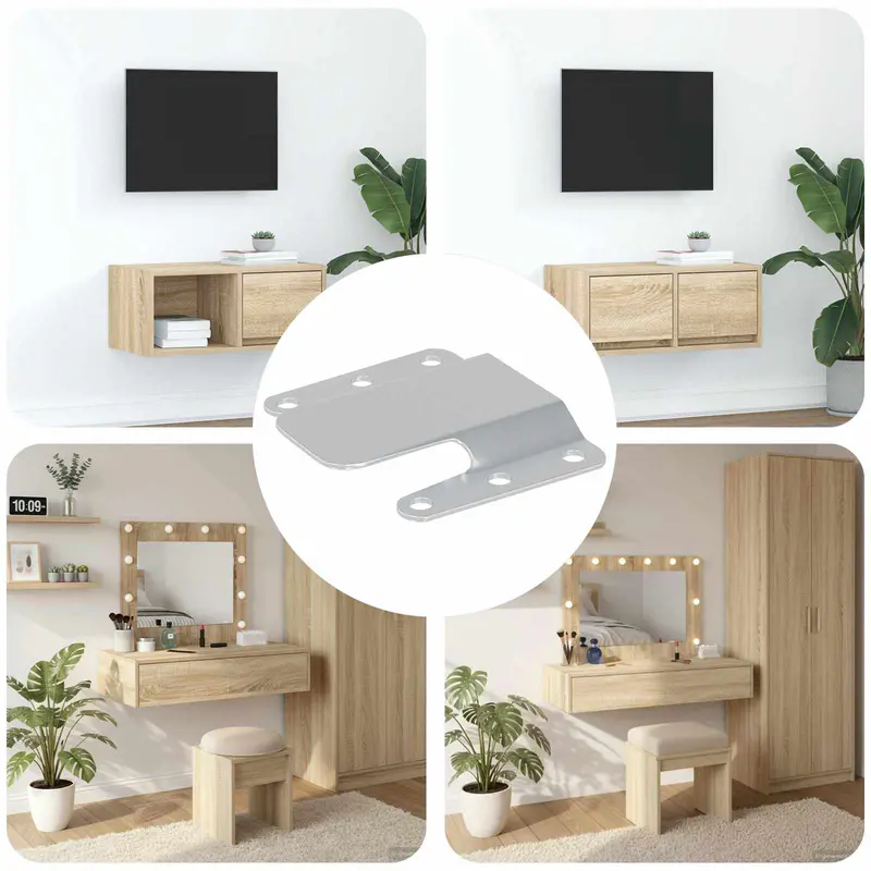 Soporte de Montaje Flush 12 pcs Plateado 75 x 66 x 1,4 mm Acero