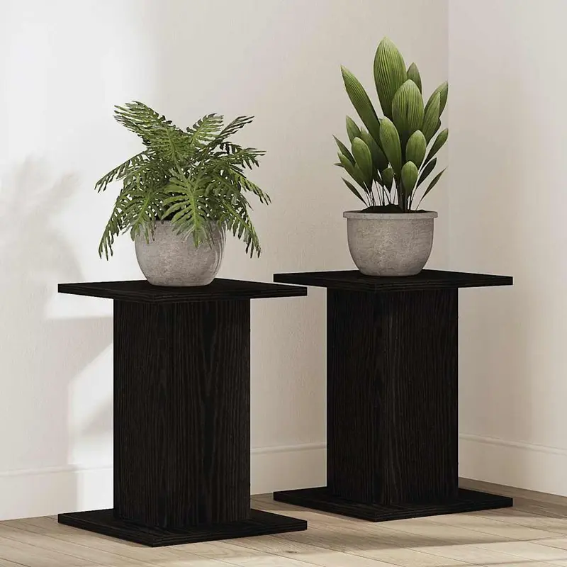 Soporte de plantas 2 pcs Roble Negro 30 x 30 x 40 cm