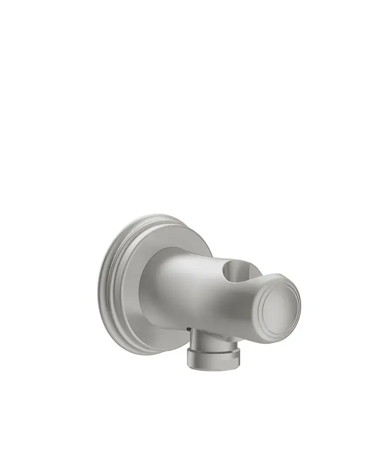 Soporte fijo para ducha con toma de agua y flexo en ABS acabado acero Tres Clasic Tres
